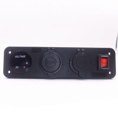 Водонепроницаемая панель переключателя, измеритель напряжения, двойной USB-зарядное устройство, кулисный переключатель для автомобиля, морского мотоцикла, светодиодный светильник